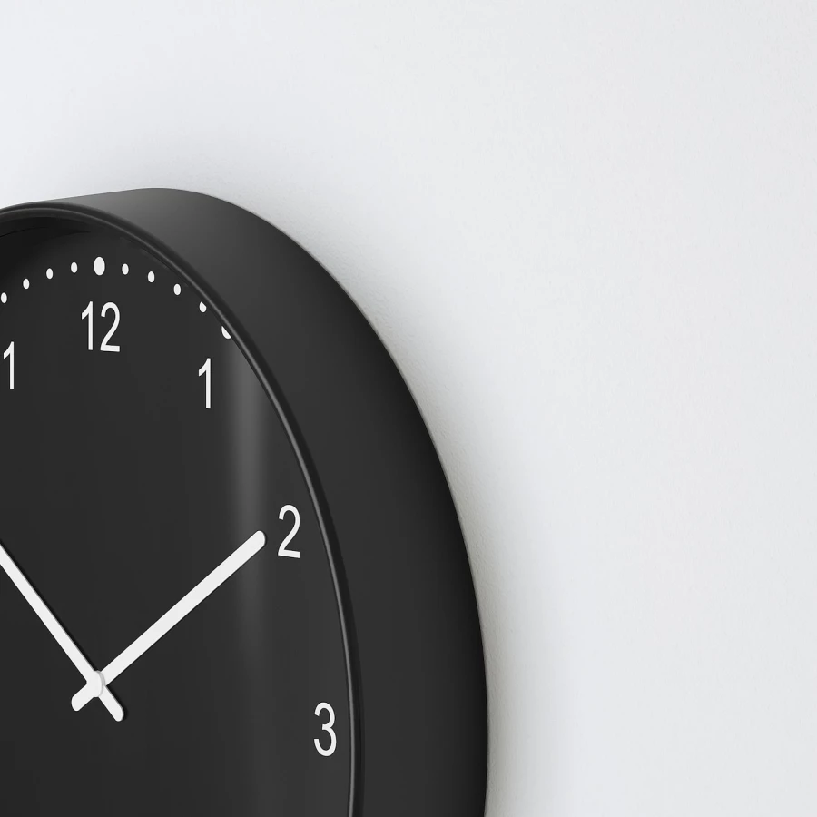 Настенные часы - IKEA BONDIS/БОНДИС ИКЕА, 38 см, черный (изображение №4)