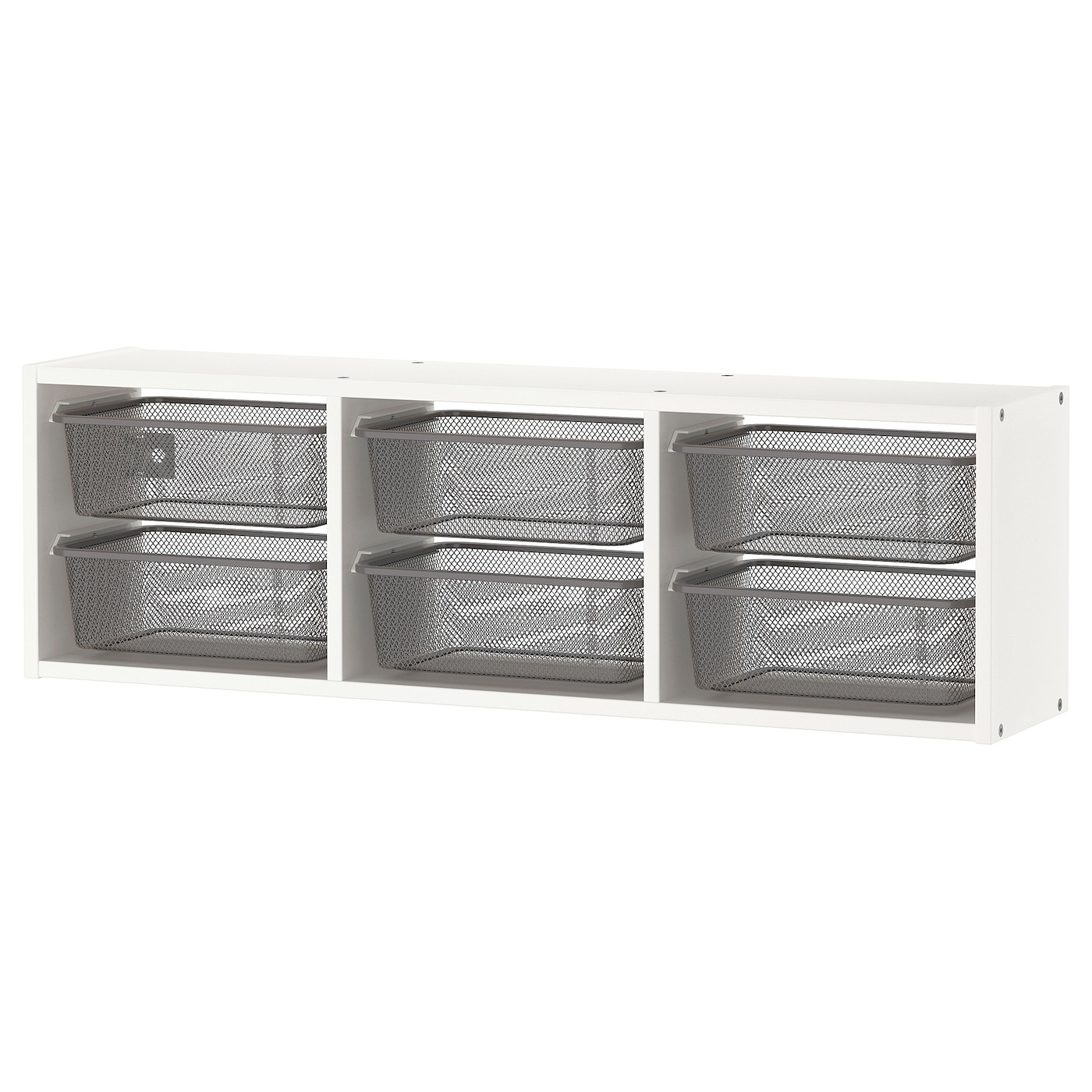 Стеллаж настенный - IKEA TROFAST, 99х21х30 см, белый/серый, ТРУФАСТ ИКЕА