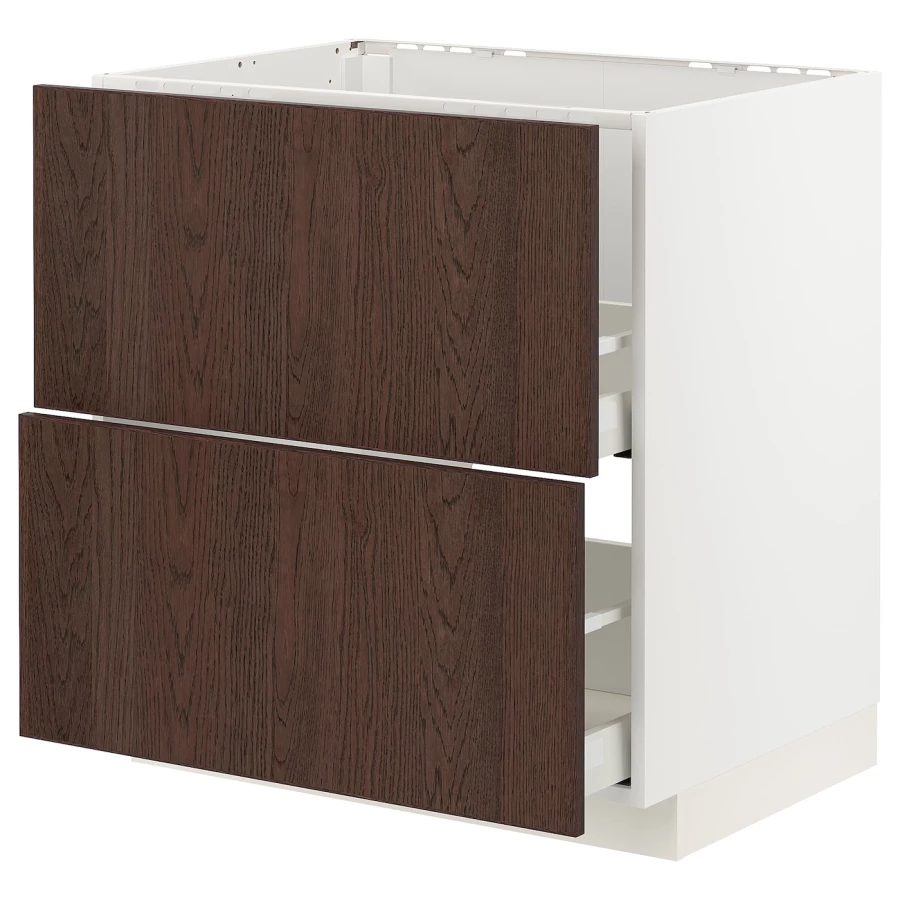 Напольный шкаф - IKEA METOD MAXIMERA, 88x62x80см, белый/коричневый, МЕТОД МАКСИМЕРА ИКЕА (изображение №1)
