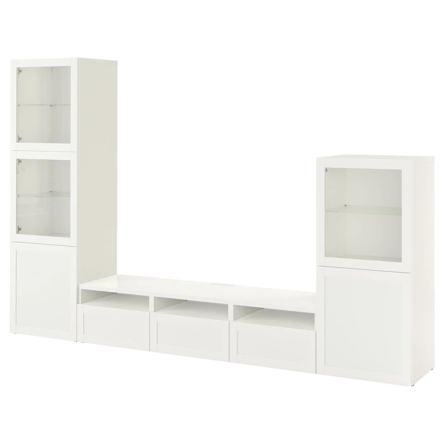 Комбинация для хранения ТВ - IKEA BESTÅ/BESTA, 193x42x300см, белый, БЕСТО ИКЕА (изображение №1)