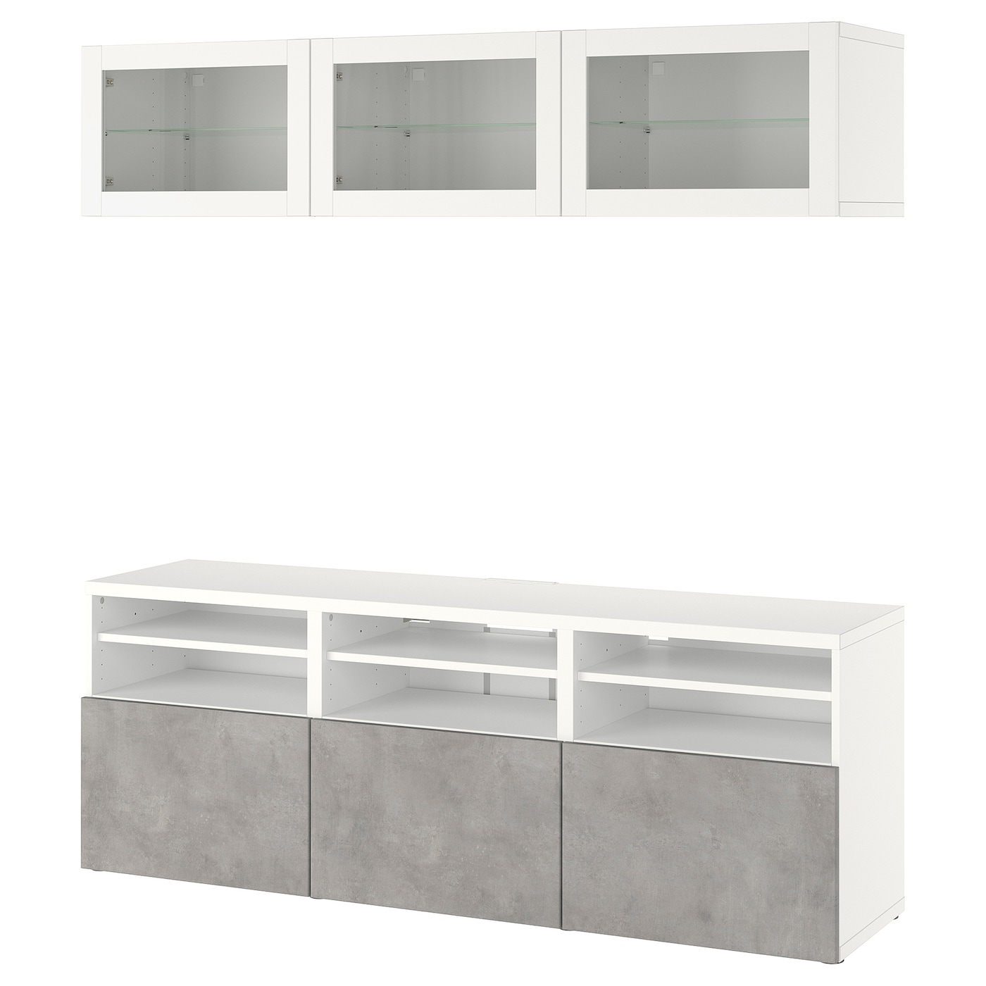 Шкаф для ТВ - IKEA BESTÅ/BESTA, 180x42x192 см, серый, Бесто ИКЕА