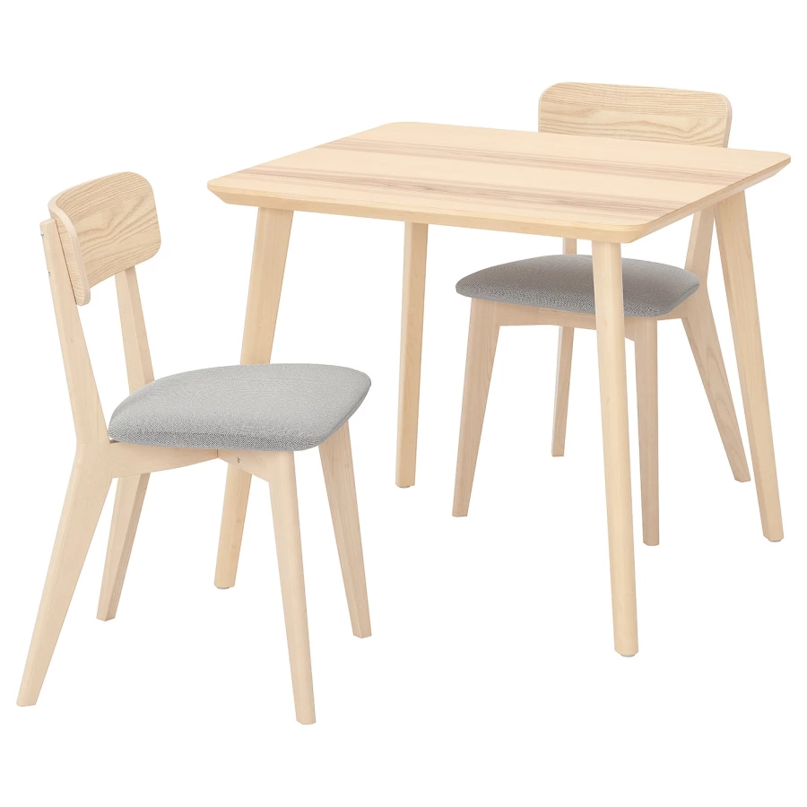 Стол и 2 стула - LISABO IKEA/ ЛИСАБО ИКЕА,  88х78 см,   под беленый дуб (изображение №1)