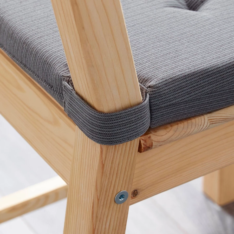 Подушка на стул - JUSTINA IKEA/ ЮСТИНА ИКЕА, 40 см, серый (изображение №5)