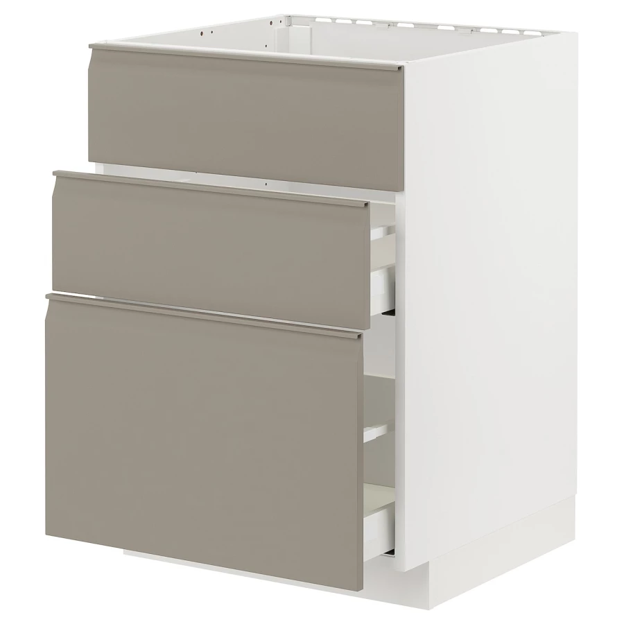 Напольный шкаф - IKEA METOD MAXIMERA, 80x62x60см, белый/темно-бежевый, МЕТОД МАКСИМЕРА ИКЕА (изображение №1)
