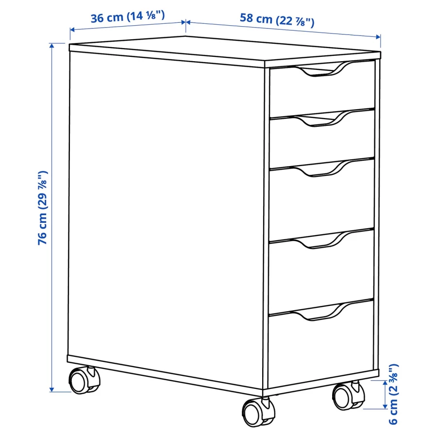 Блок хранения - IKEA ALEX, 36x70 см, белый, АЛЕКС ИКЕА (изображение №5)