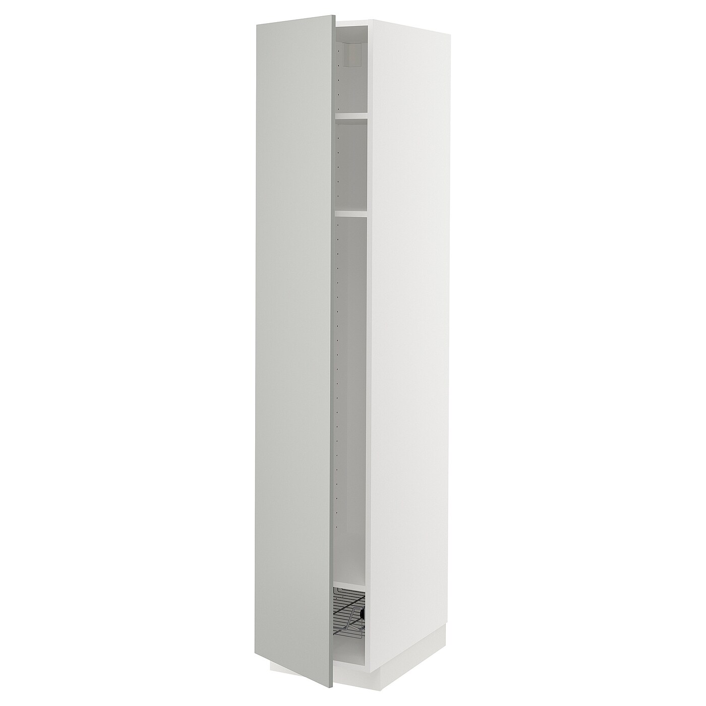 Высокий кухонный шкаф - IKEA METOD/МЕТОД ИКЕА, 200х60х40 см, белый/серый