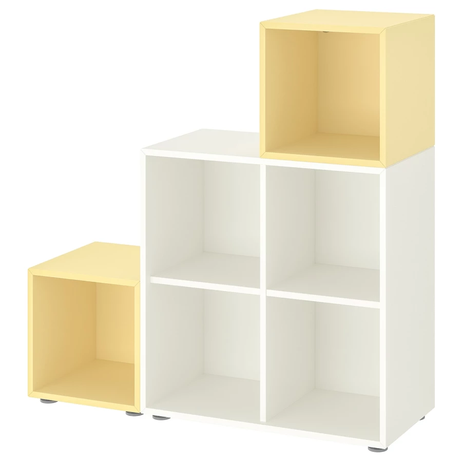 Комбинация для хранения - EKET IKEA/ ЭКЕТ ИКЕА,  107х105х70 см,  белый/желтый (изображение №1)
