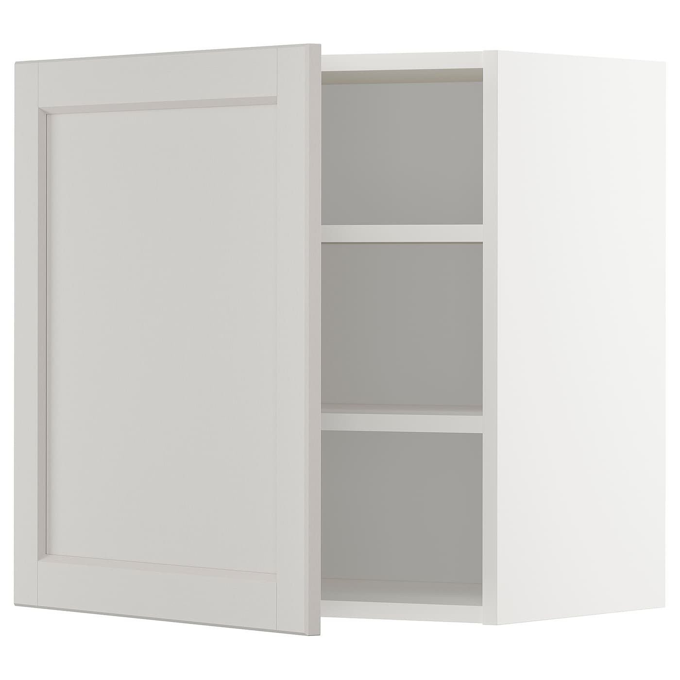 Навесной шкаф с полкой - METOD IKEA/ МЕТОД ИКЕА, 60х60 см, белый/светло-серый