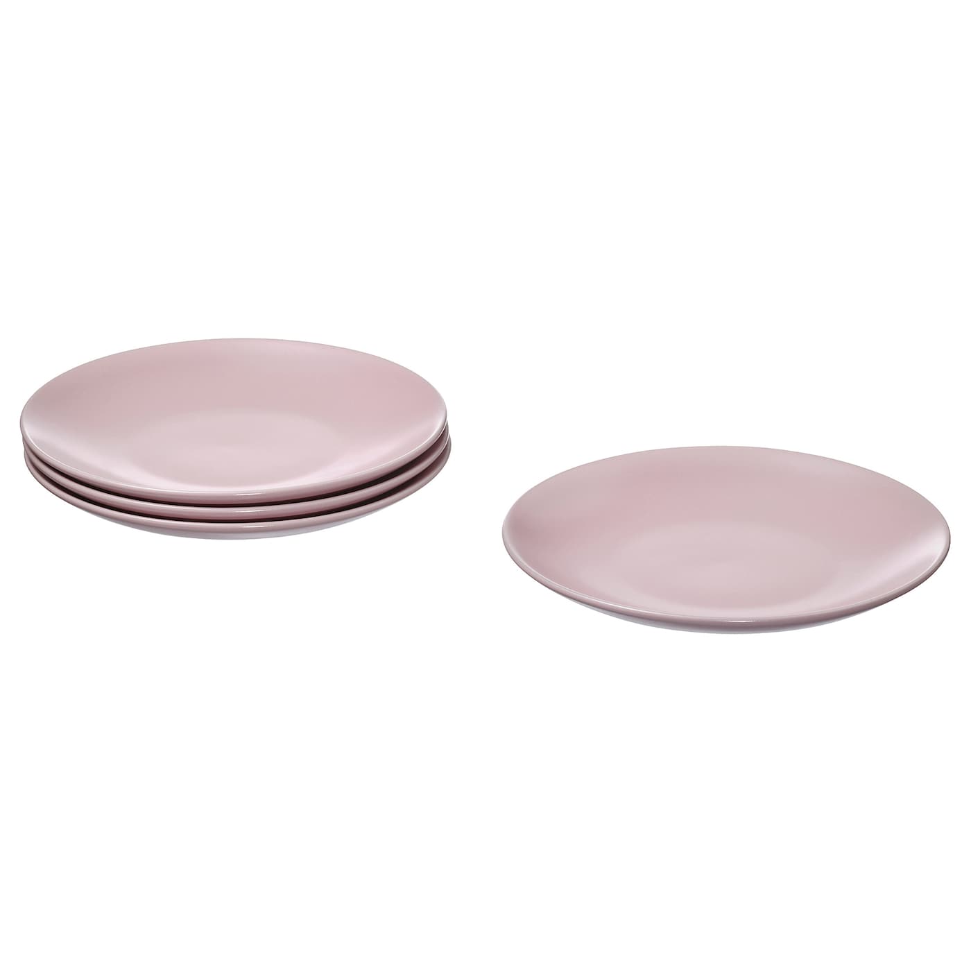 Набор тарелок, 4 шт. - IKEA FÄRGKLAR/FARGKLAR, 20 см, светло-розовый, ФЭРГКЛАР ИКЕА