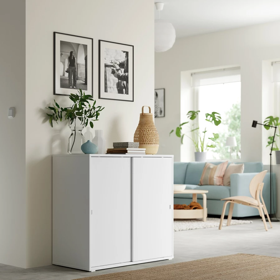 Шкаф  - IKEA VIHALS/ВИХАЛС ИКЕА, 90х47х95 см, белый (изображение №2)