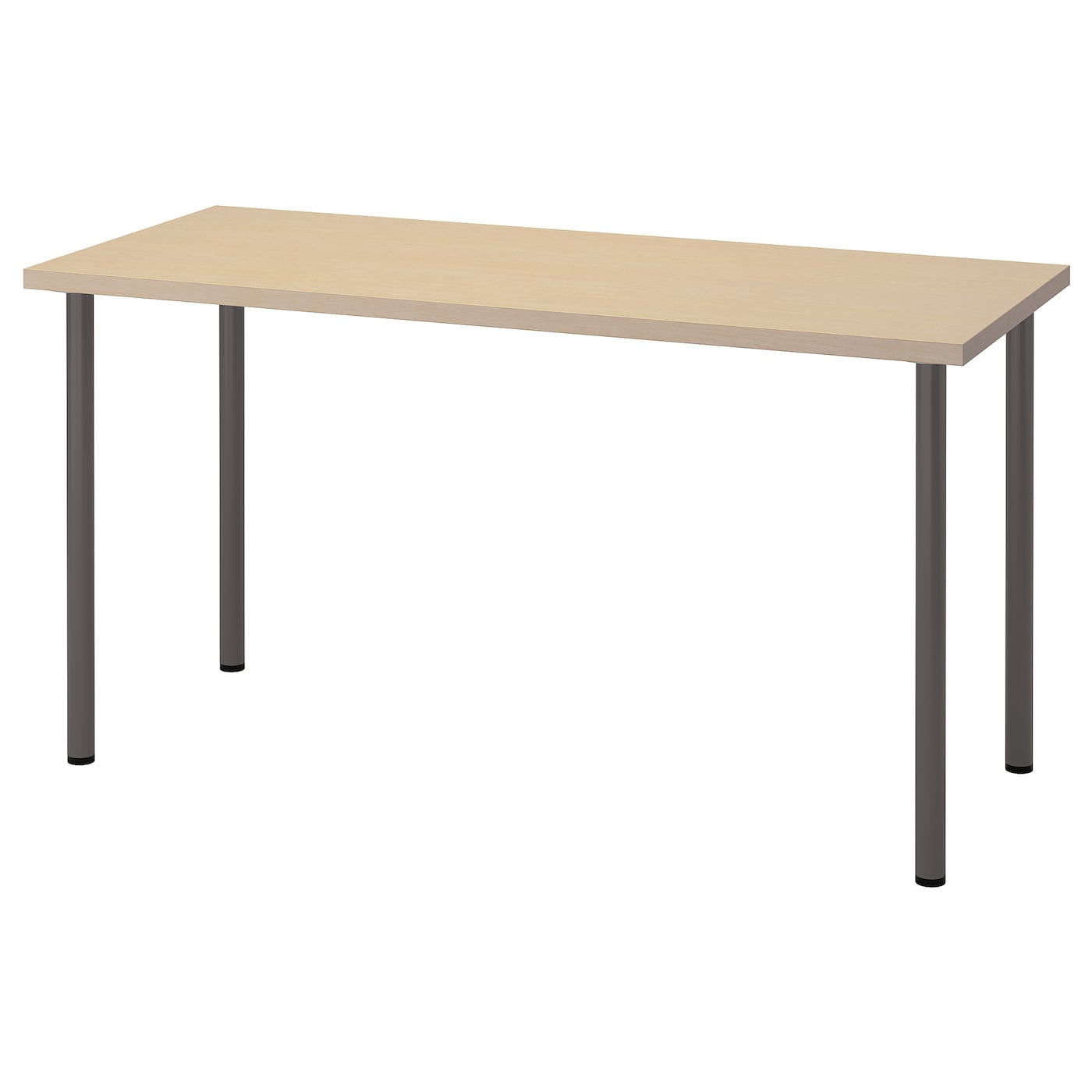 Рабочий стол - IKEA MÅLSKYTT/MALSKYTT/ADILS, 140х60 см, береза/темно-серый, МОЛСКЮТТ/АДИЛЬС ИКЕА