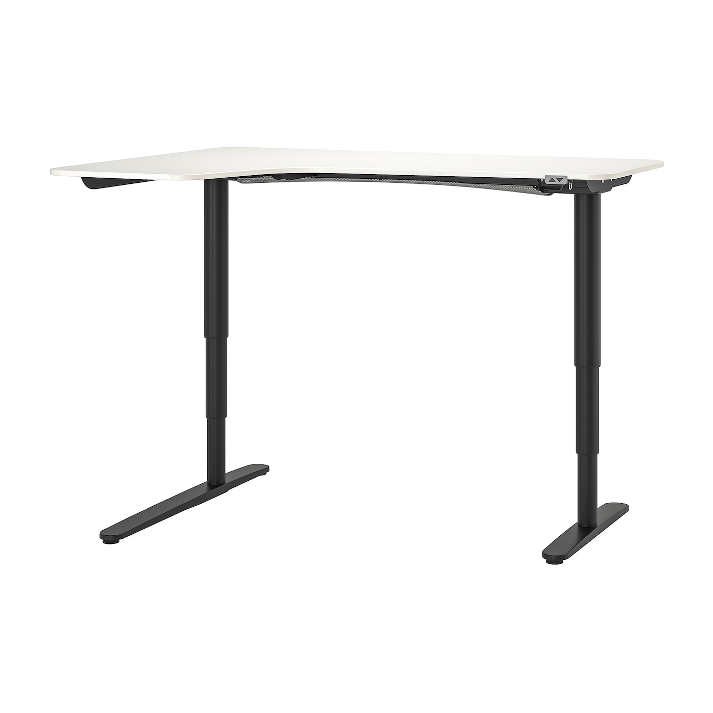 Письменный стол (левый угол) - IKEA BEKANT, 160х110х65-125 см, черный/белый, БЕКАНТ ИКЕА