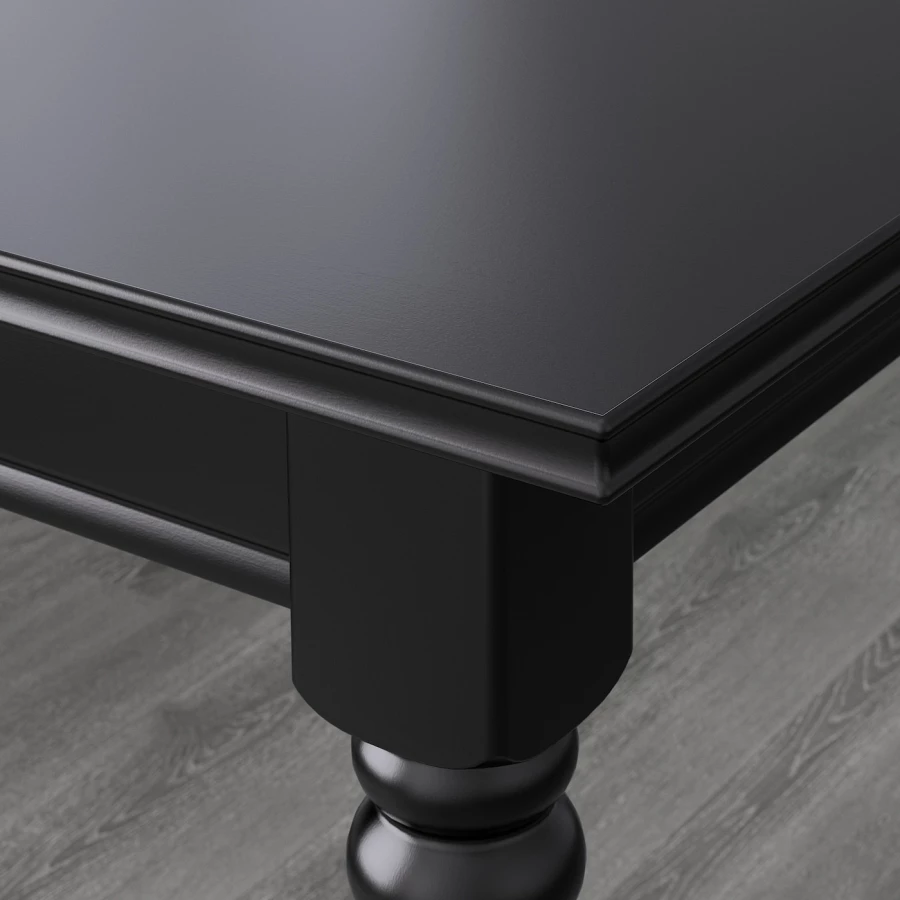 Раздвижной обеденный стол - IKEA INGATORP, 215/155х87х74 см, черный, ИНГАТОРП ИКЕА (изображение №6)