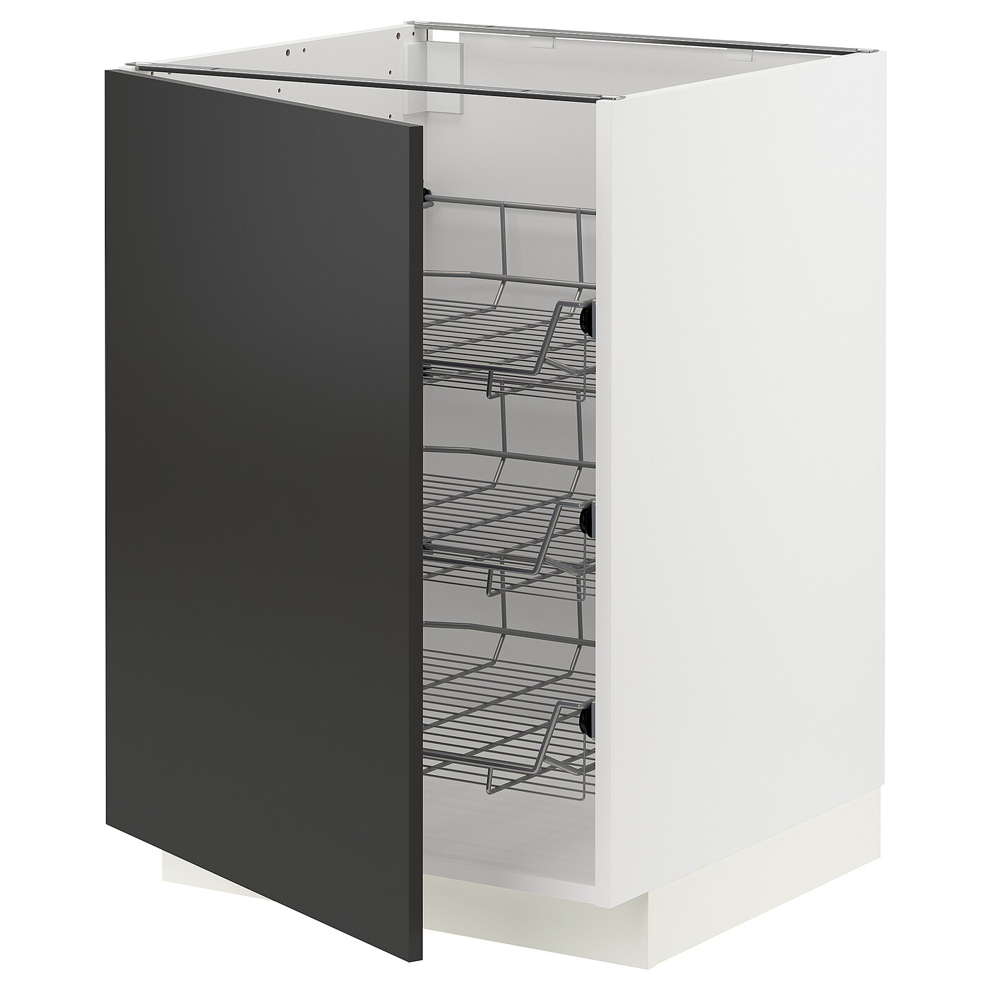 Напольный шкаф - METOD IKEA/ МЕТОД ИКЕА,  88х60 см, черный/белый