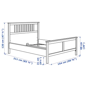Кровать - IKEA HEMNES, 200х140 см, серый, ХЕМНЕС ИКЕА