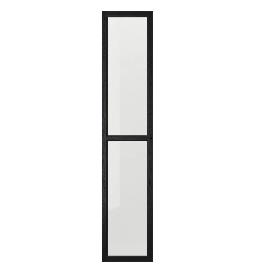 Стеклянная дверь - IKEA OXBERG/ОКСБЕРГ ИКЕА, 192х40 см, черный (изображение №1)