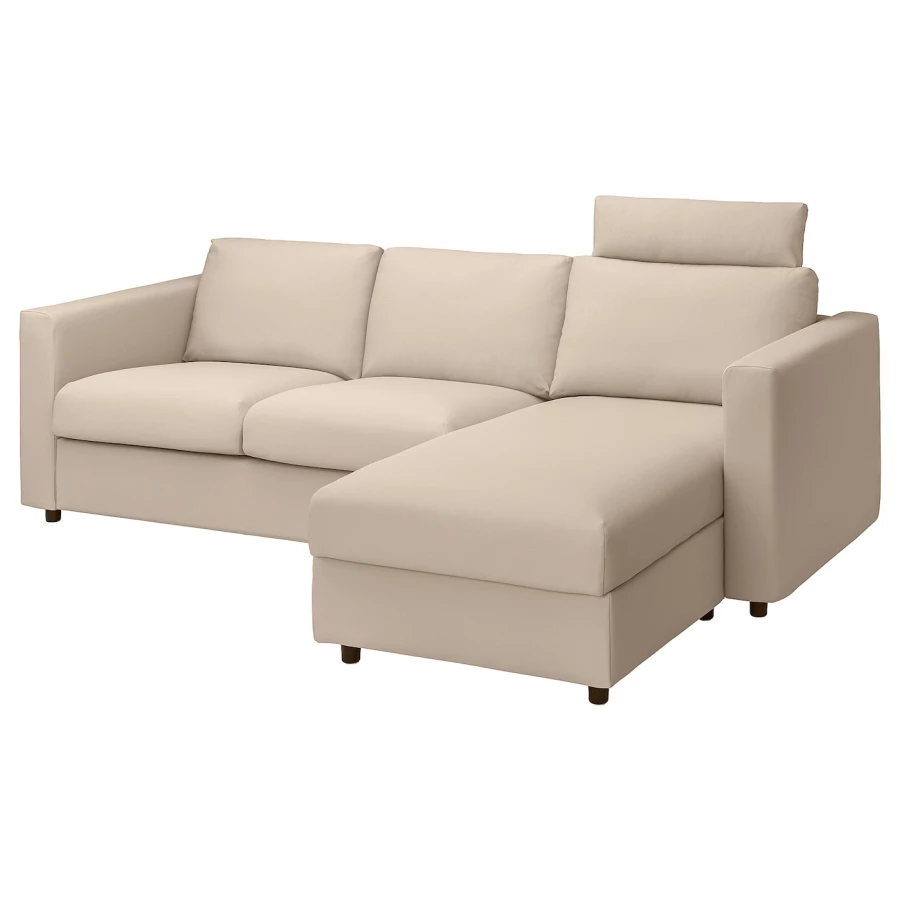 Чехол на 3-местный диван - IKEA VIMLE/ВИМЛЕ ИКЕА, 222х103 см, бежевый (изображение №1)