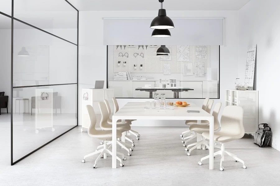 Офисный стул - IKEA LÅNGFJÄLL/LANGFJALL, 68x68x92см, белый, ЛОНГФЬЕЛЛЬ ИКЕА (изображение №2)