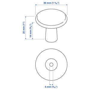 Второе фото. Ручка-кнопка - IKEA KALERUM, 3 см, серебристый, КАЛЕРУМ ИКЕА