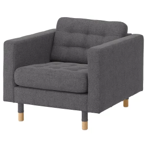Кресло - IKEA LANDSKRONA, 89х89х78 см, серый, ЛАНДСКРУНА ИКЕА