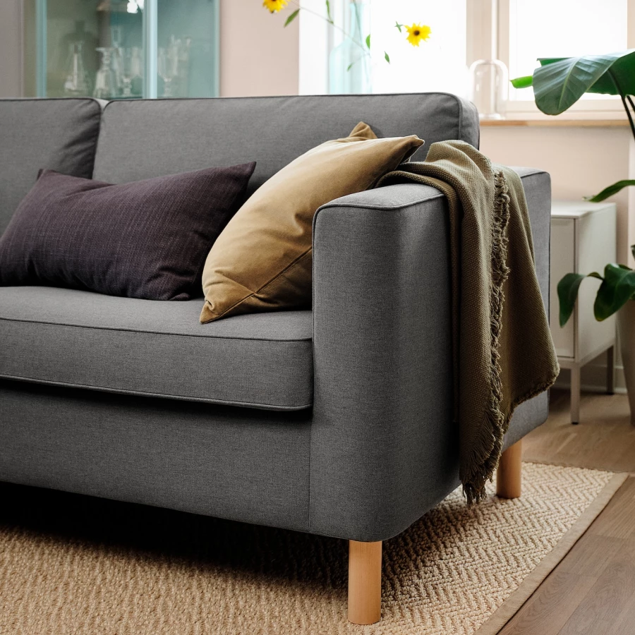 2-местный диван и кушетка - IKEA PÄRUP/PARUP, 86x148x235см, черный, ПЭРУП ИКЕА (изображение №3)