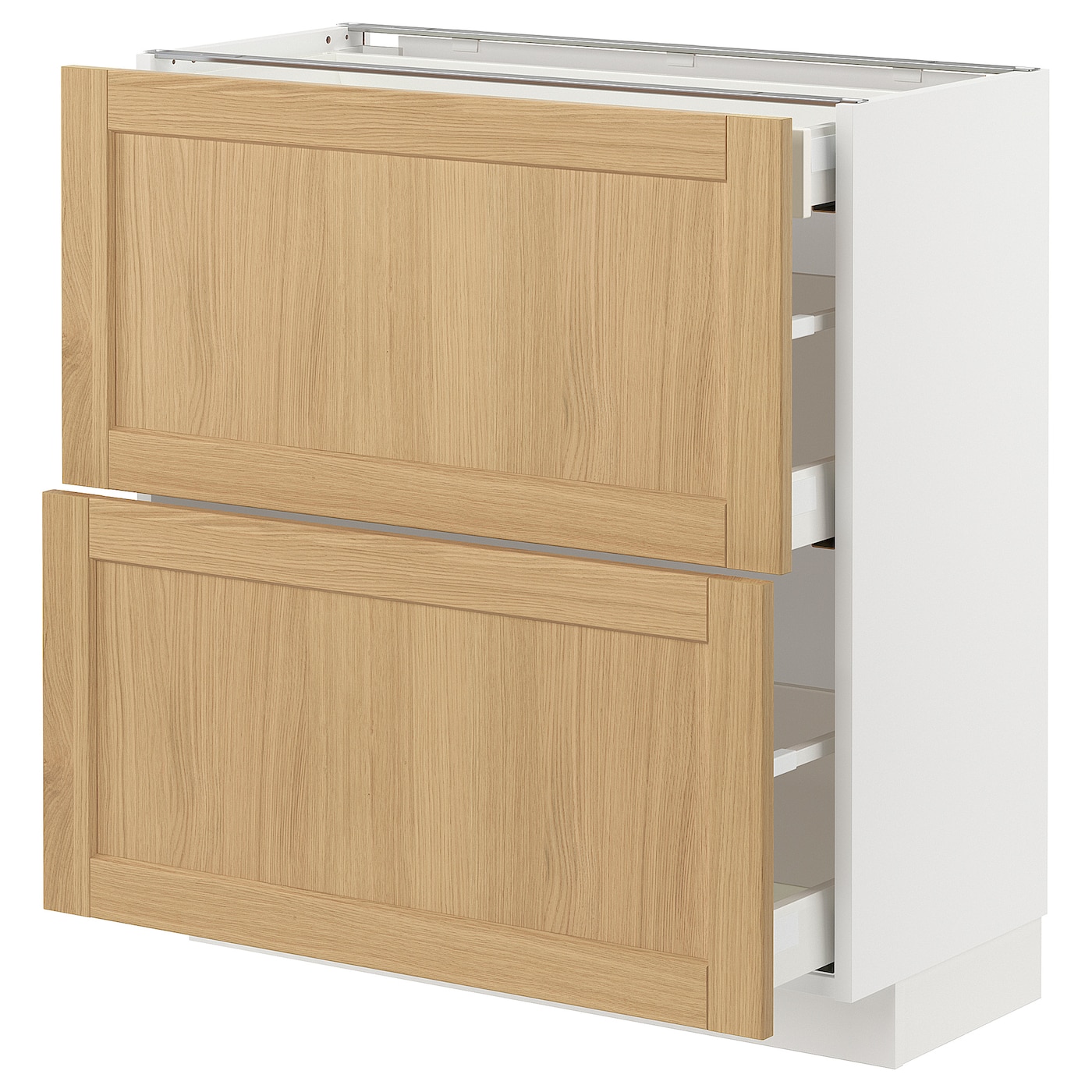 Напольный шкаф - METOD / MAXIMERA IKEA/ МЕТОД/ МАКСИМЕРА ИКЕА,  37х80 см, белый/под беленый дуб