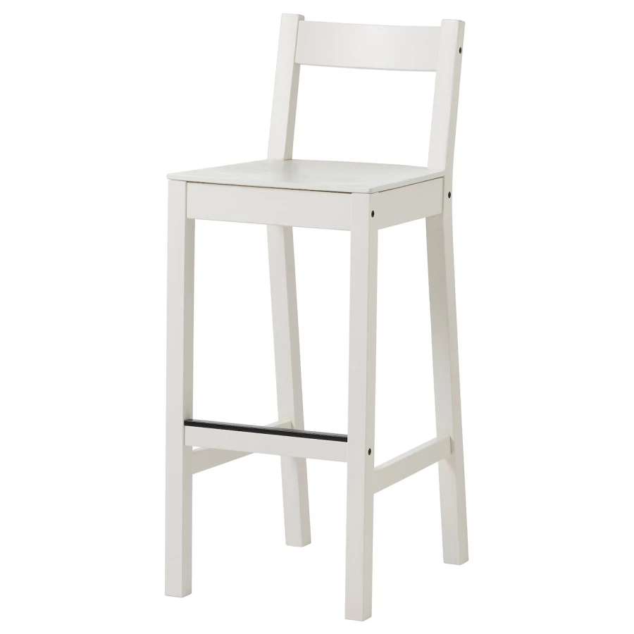 Барный стул со спинкой - NORDVIKEN IKEA/НОРДВИКЕН ИКЕА, 101х40х48 см, белый (изображение №1)