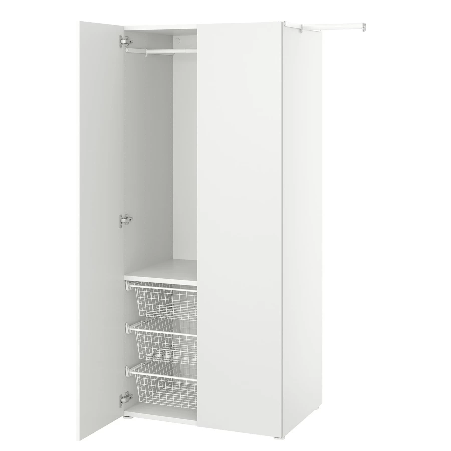 Платяной шкаф - IKEA PLATSA/FONNES  / ПЛАТСА/ФОННЕС ИКЕА, 127x57x181 см, белый (изображение №1)