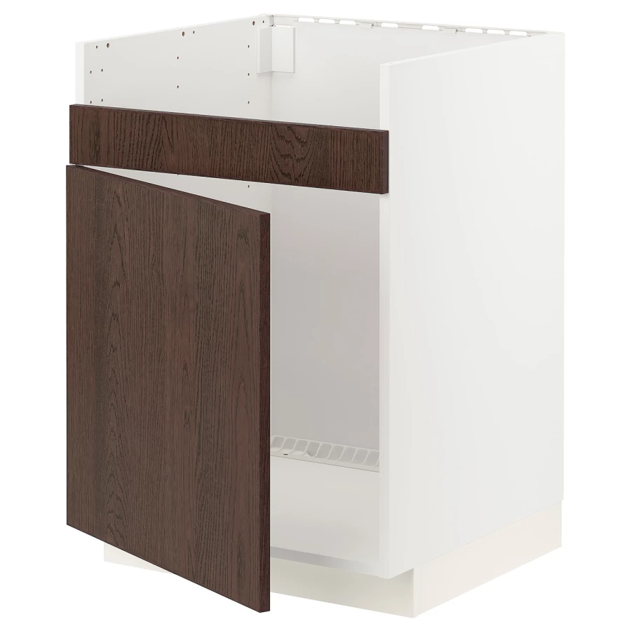 Шкаф под раковину - METOD / HAVSEN  IKEA/ МЕТОД/ХАВСЕН/ИКЕА, 88х60 см, белый/коричневый (изображение №1)
