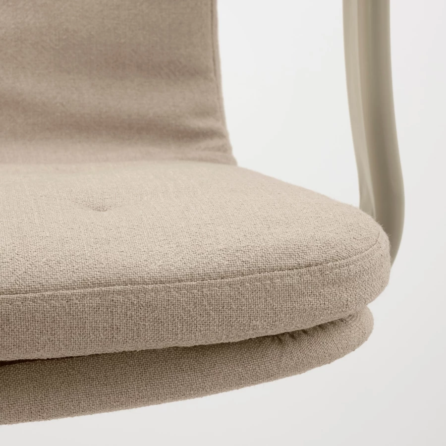 Конференц-стул на колесиках - IKEA MULLFJÄLLET/MUKKFJALLET/МУЛЬФЬЕЛЛЕ ИКЕА, 72х112х72 см, бежевый (изображение №5)