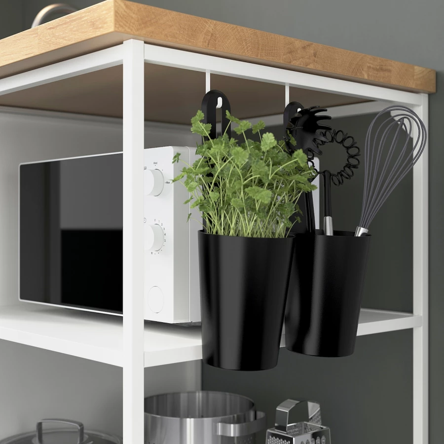 Комбинация для кухонного хранения  - ENHET  IKEA/ ЭНХЕТ ИКЕА, 243x63,5x241 см, белый/серый (изображение №12)