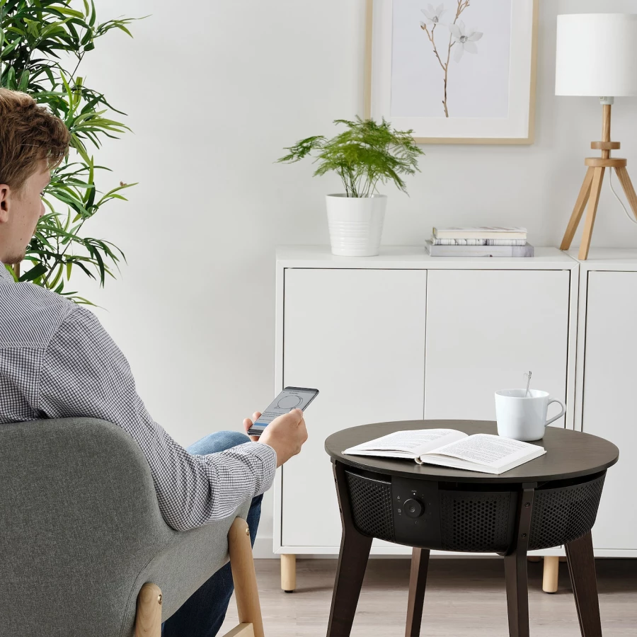 Стол с очистителем воздуха - IKEA STARKVIND, 54х55 см, темно-коричневый, СТАРКВИНД ИКЕА (изображение №5)