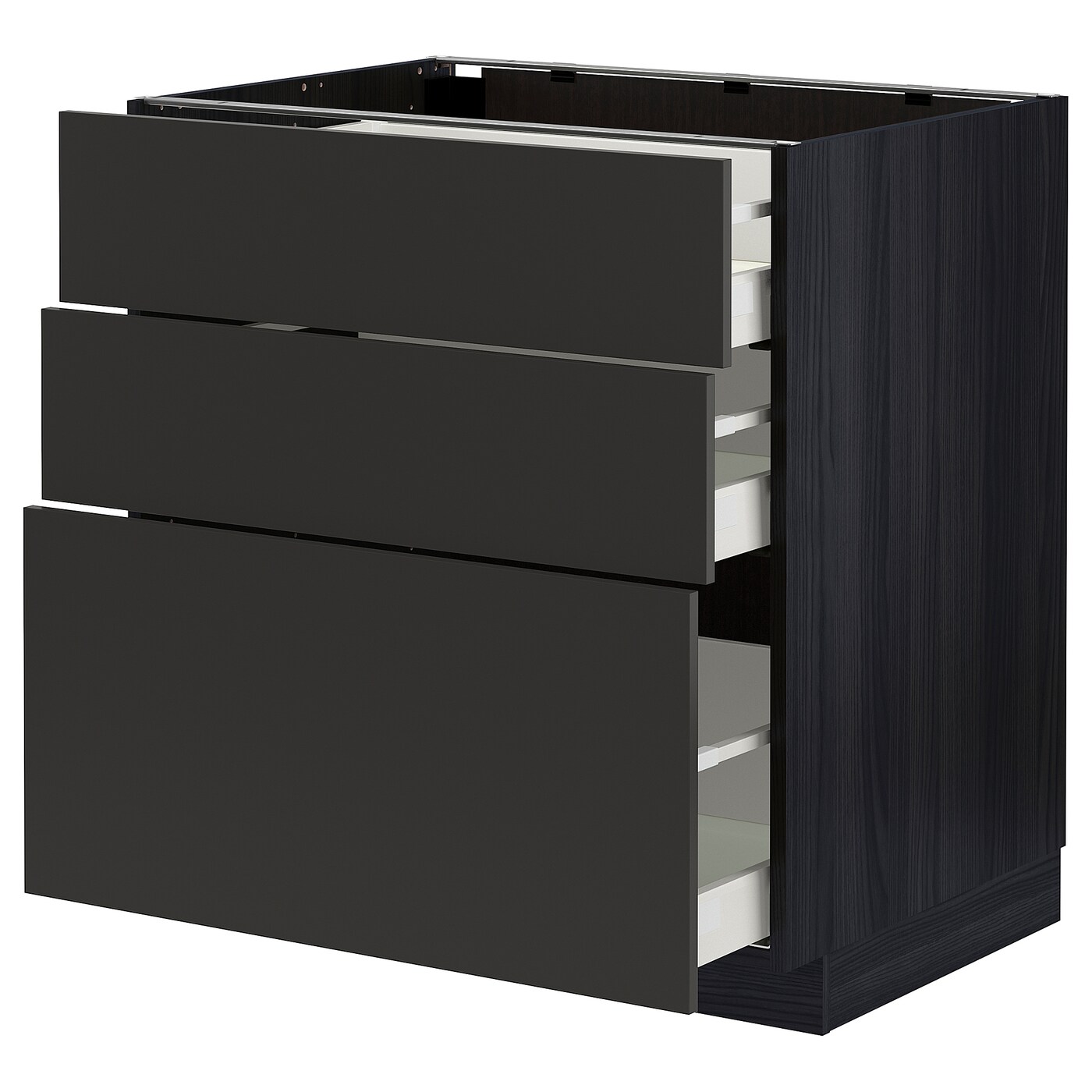 Напольный кухонный шкаф  - IKEA METOD MAXIMERA, 88x62x80см, черный/темно-серый, МЕТОД МАКСИМЕРА ИКЕА