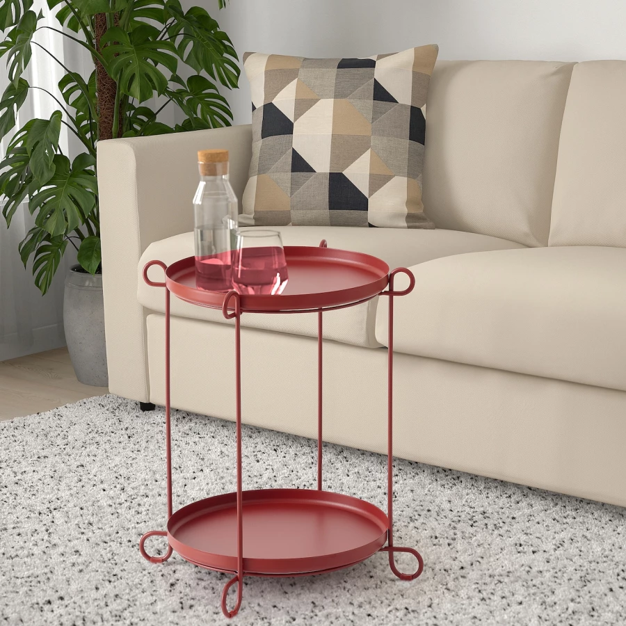 Cтолик-поднос - IKEA LIVELYCKE/ЛИВЛИСКЕ ИКЕА, 50х54 см, красный (изображение №2)