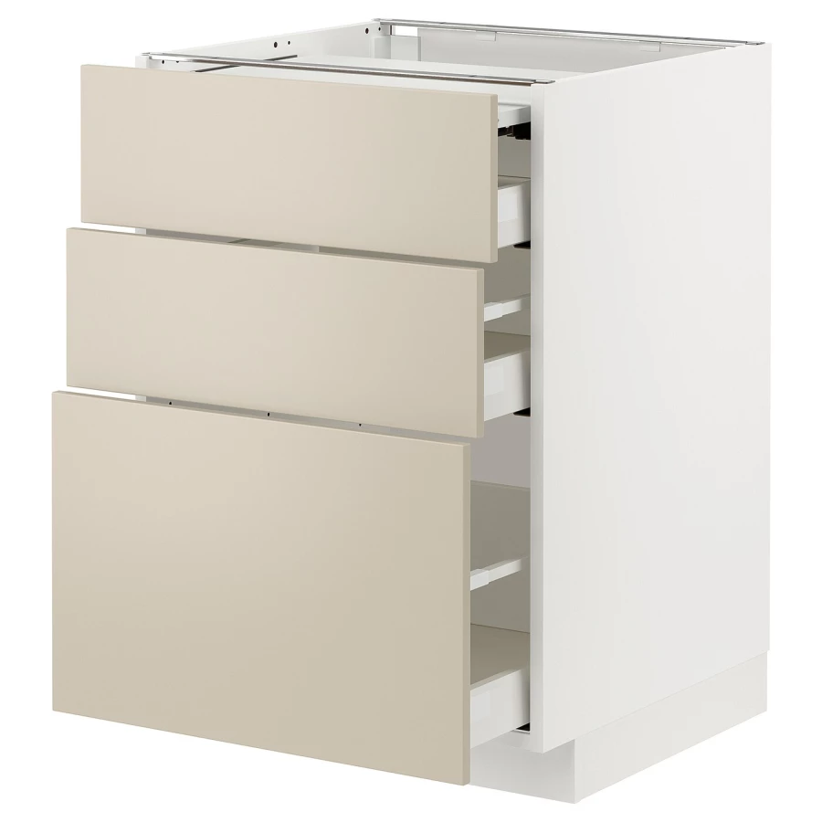 Напольный шкаф - IKEA METOD MAXIMERA, 88x62x60см, белый/бежевый, МЕТОД МАКСИМЕРА ИКЕА (изображение №1)