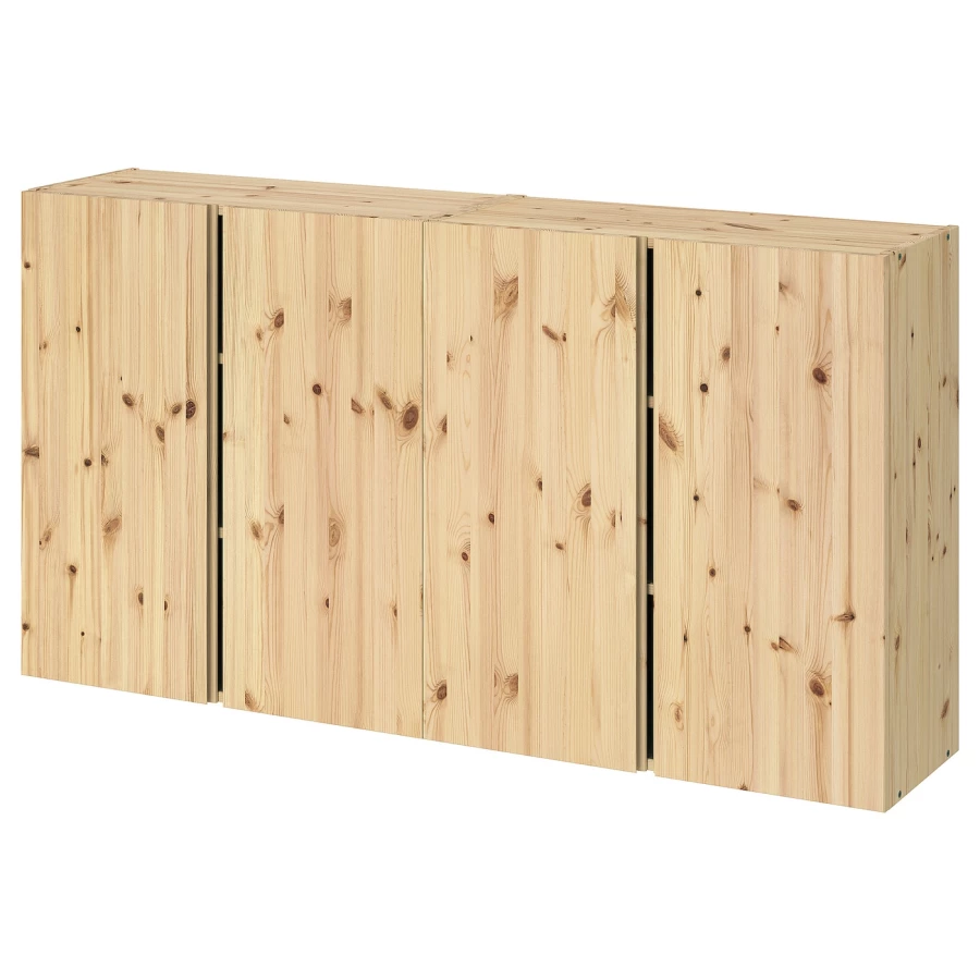 Навесной шкаф с дверцами - IKEA IVAR/ИВАР ИКЕА, 83х30х160 см, под беленый дуб (изображение №1)