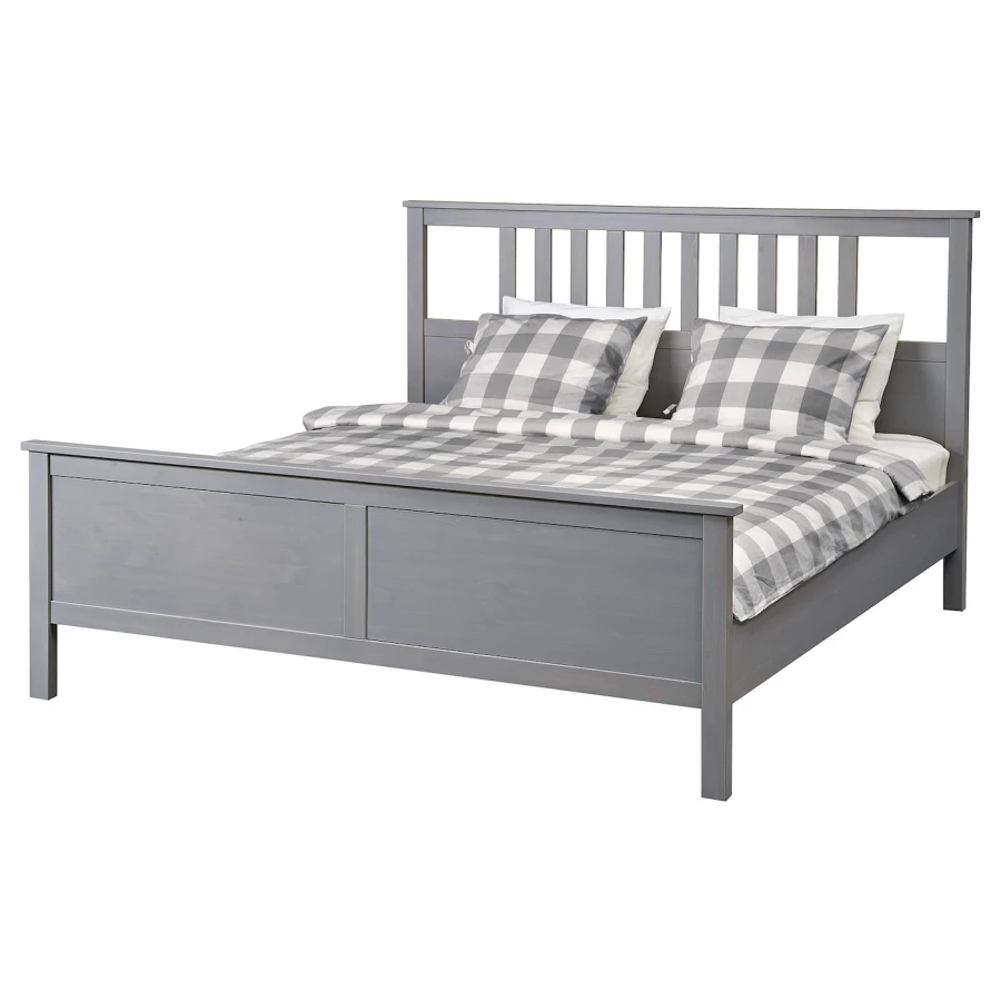 Каркас кровати - IKEA HEMNES, 200х140 см, серый, ХЕМНЭС ИКЕА (изображение №1)