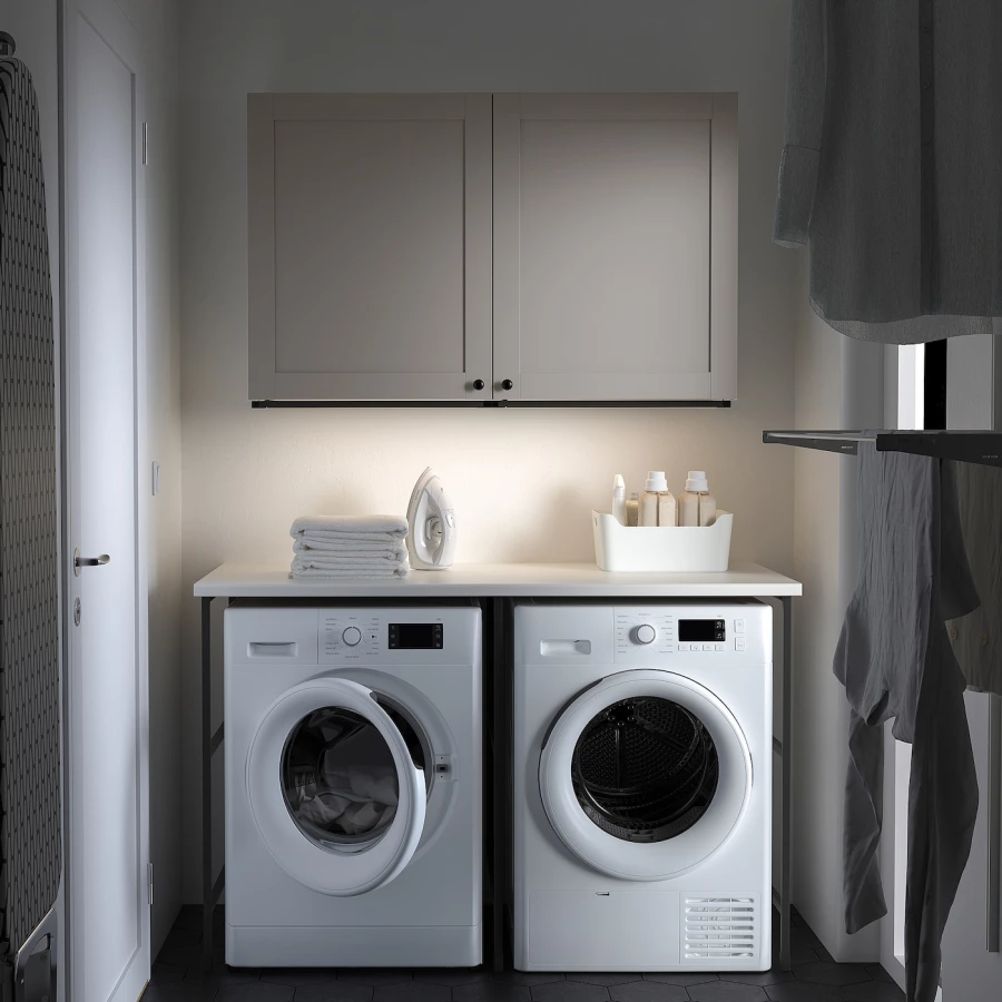 Комбинация для ванной - IKEA ENHET, 139х63.5х90.5 см, антрацит/белый/серый, ЭНХЕТ ИКЕА (изображение №2)