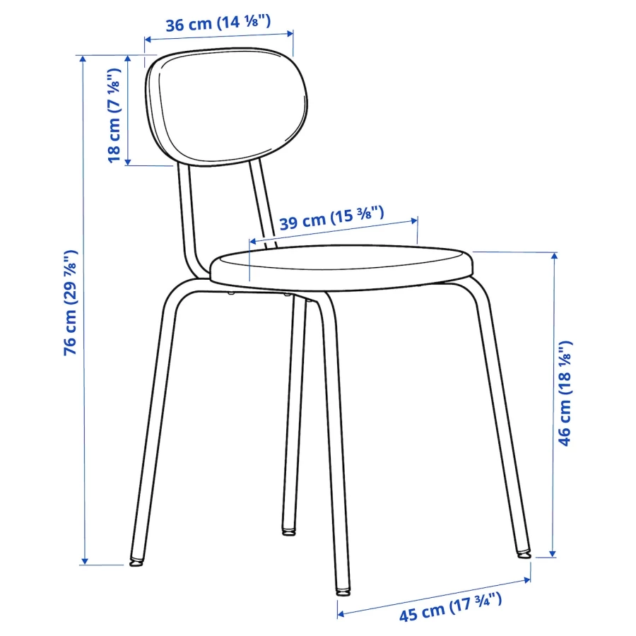 Стол и 2 стула  - IKEA STENSELE / ÖSTANÖ ИКЕА, 70х70х75 см, черный (изображение №8)