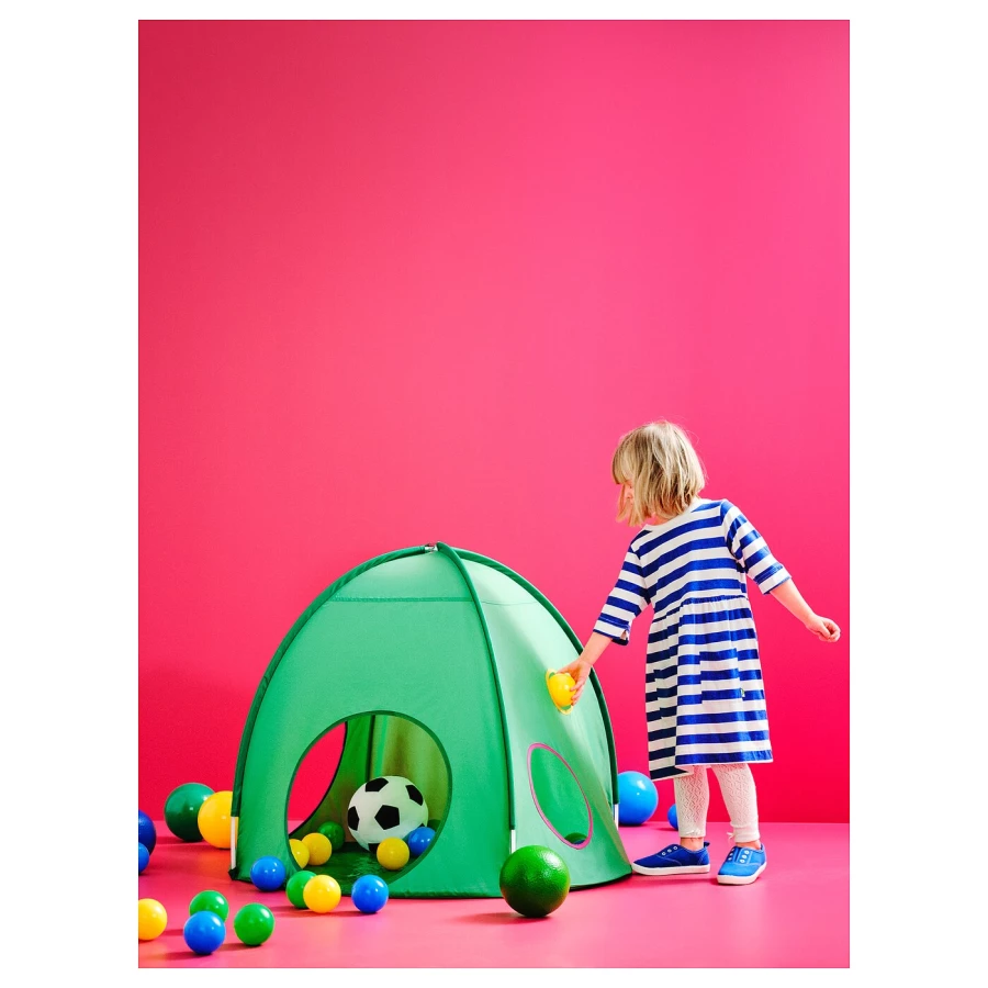 Детская палатка - IKEA DVARGMAS/ДВАРГМАС ИКЕА, 80х98 см, салатовый (изображение №8)