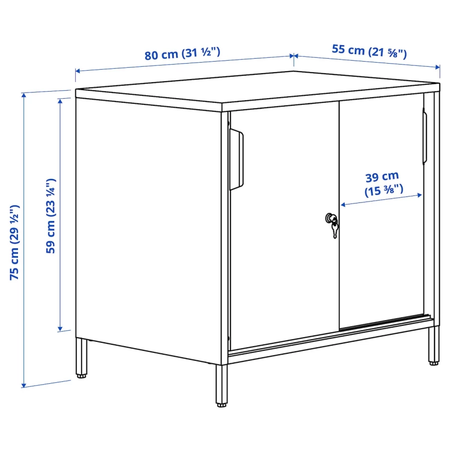 Тумба для документов - IKEA TROTTEN, белый, 80х75 см, ТРОТТЕН ИКЕА (изображение №8)