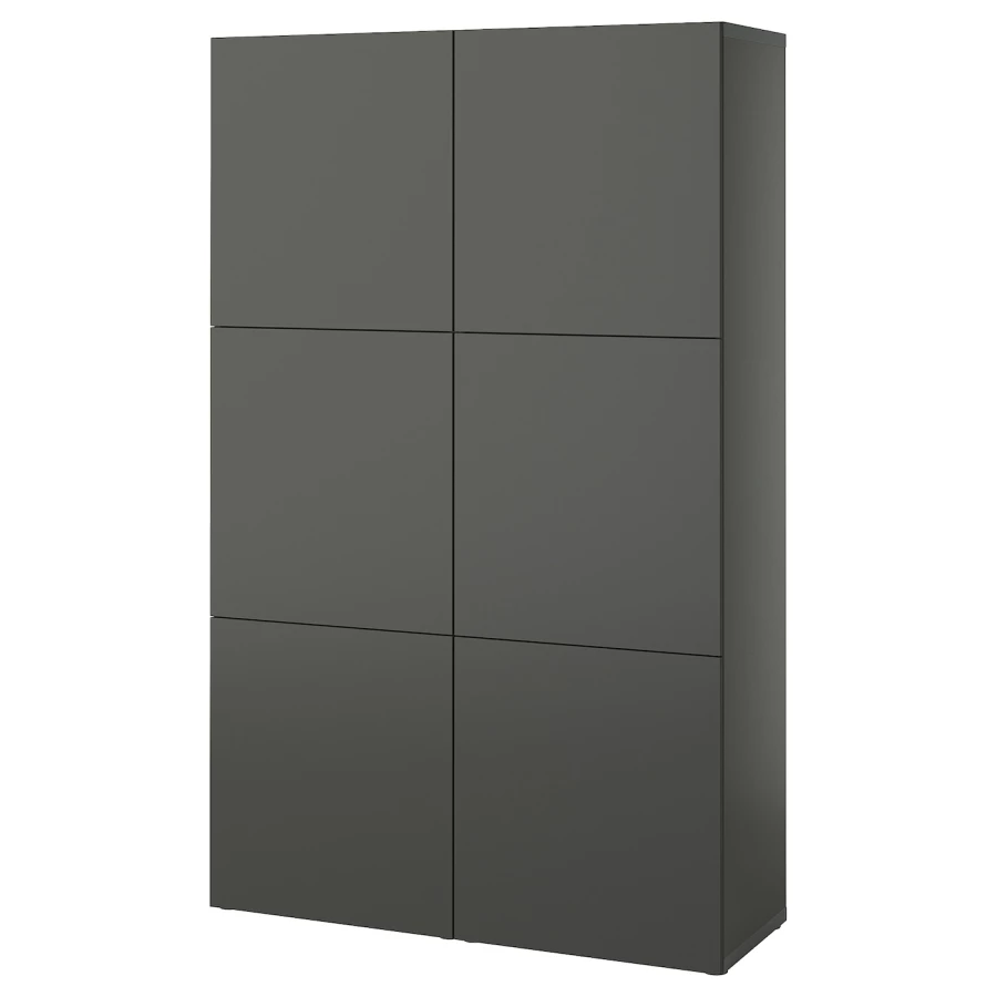 Комбинация для хранения - BESTÅ/ BESTА IKEA/ БЕСТА/БЕСТО ИКЕА, 193х120 см, темно-серый (изображение №1)