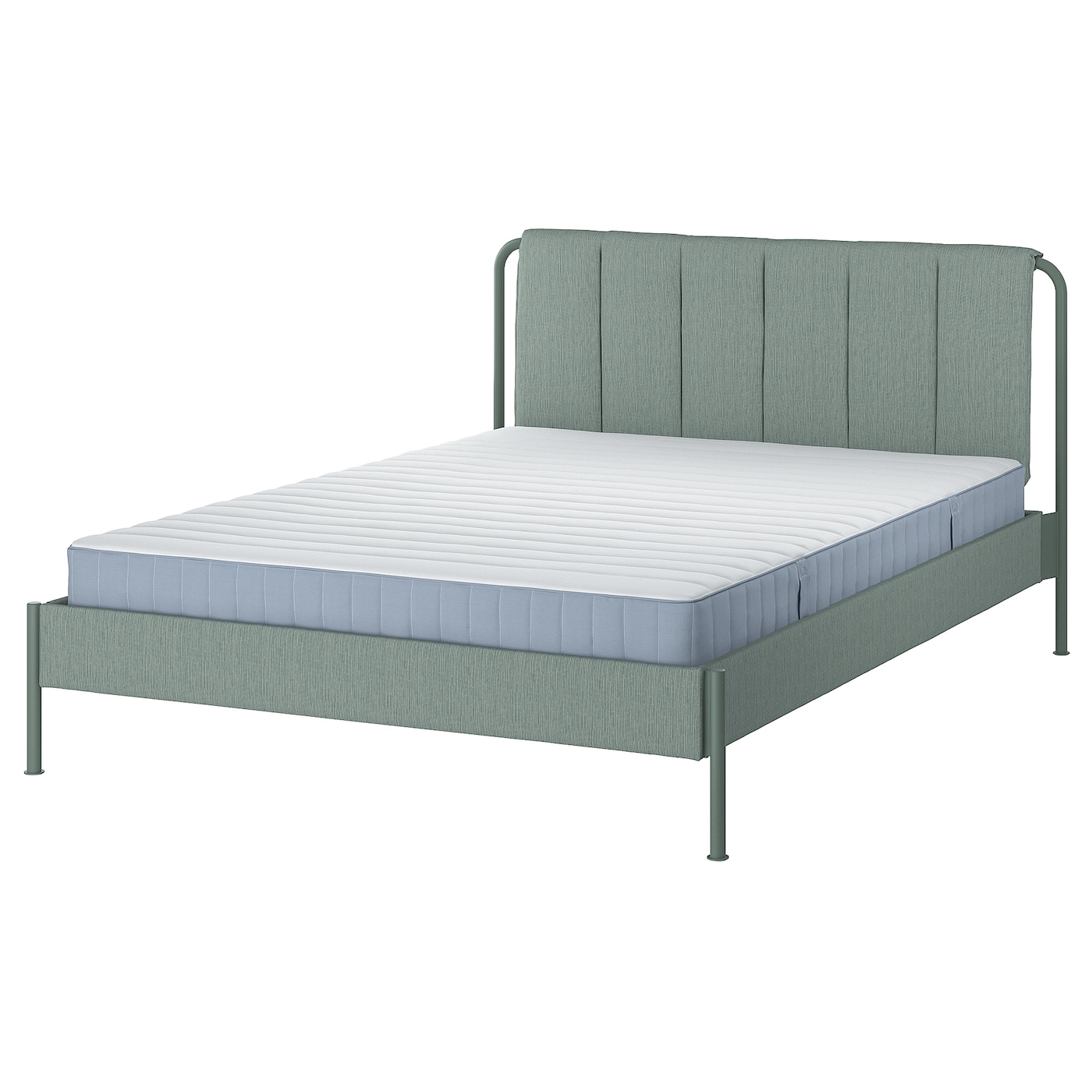 Каркас кровати мягкий с матрасом - IKEA TÄLLÅSEN/TALLASEN, 200х160 см, светло-зеленый, ТЭЛЛАСОН ИКЕА