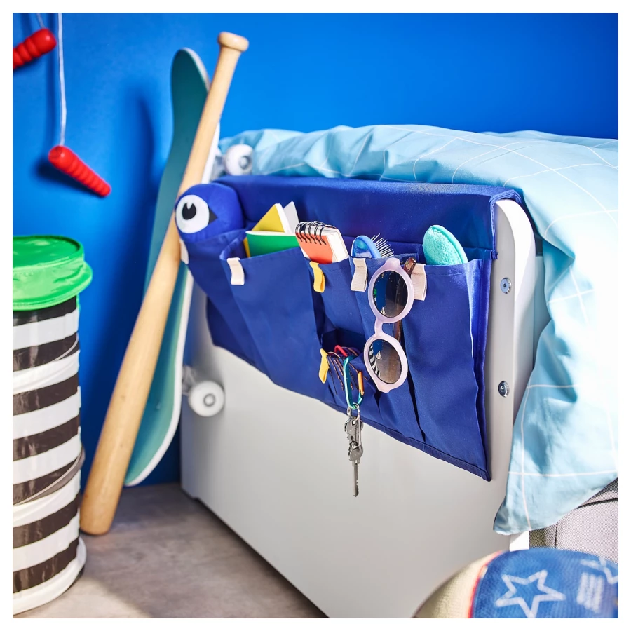 Карман для кровати - MÖJLIGHET / MОJLIGHET IKEA/ МЁЙЛИГХЕТ ИКЕА, 75x27 см, синий (изображение №2)