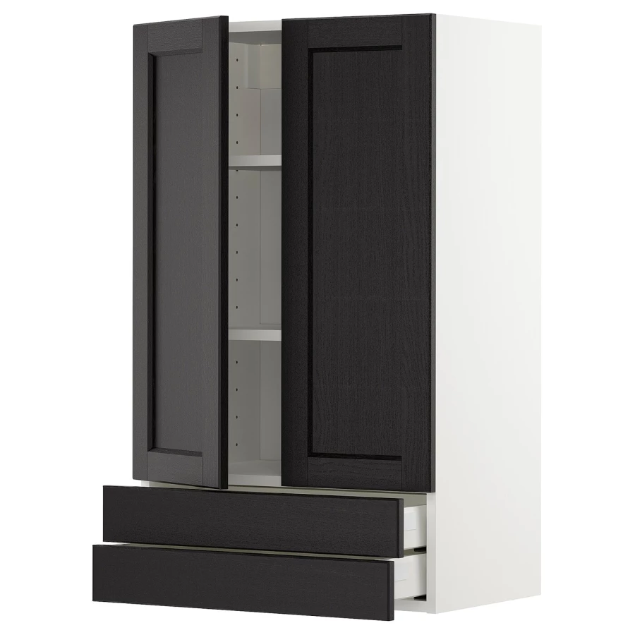 Шкаф  - METOD / MAXIMERA IKEA/  МЕТОД/МАКСИМЕРА ИКЕА, 100х60 см, черный/белый (изображение №1)