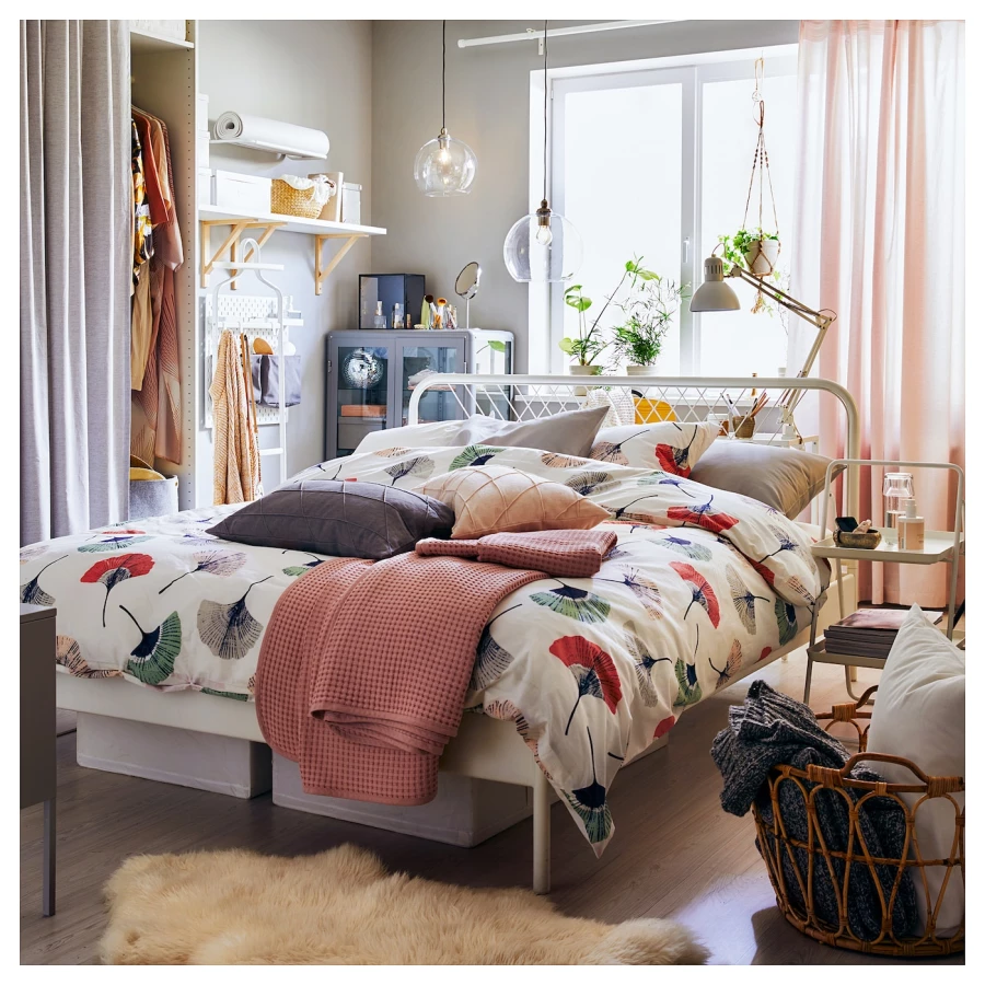 Каркас кровати - IKEA NESTTUN, 200х140 см, белый, НЕСТТУН ИКЕА (изображение №5)