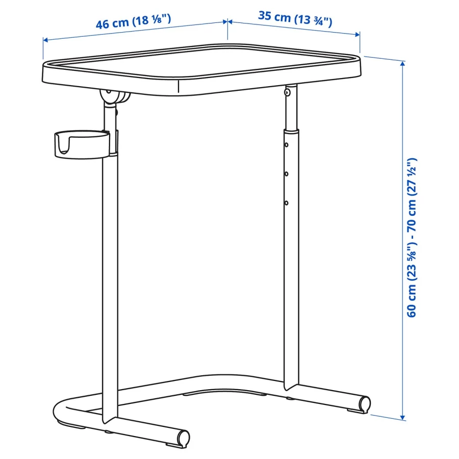 Подставка для ноутбука - BJÖRKÅSEN /BJОRKАSEN IKEA/БЬЁРКОСЕН ИКЕА,  65х46 см, синий (изображение №5)