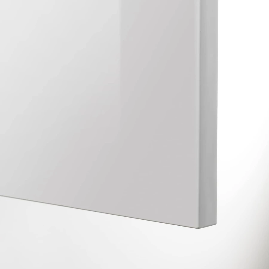 Кухонный шкаф-пенал - IKEA METOD/МЕТОД ИКЕА, 220х60х60 см, белый/светло-серый глянцевый (изображение №2)