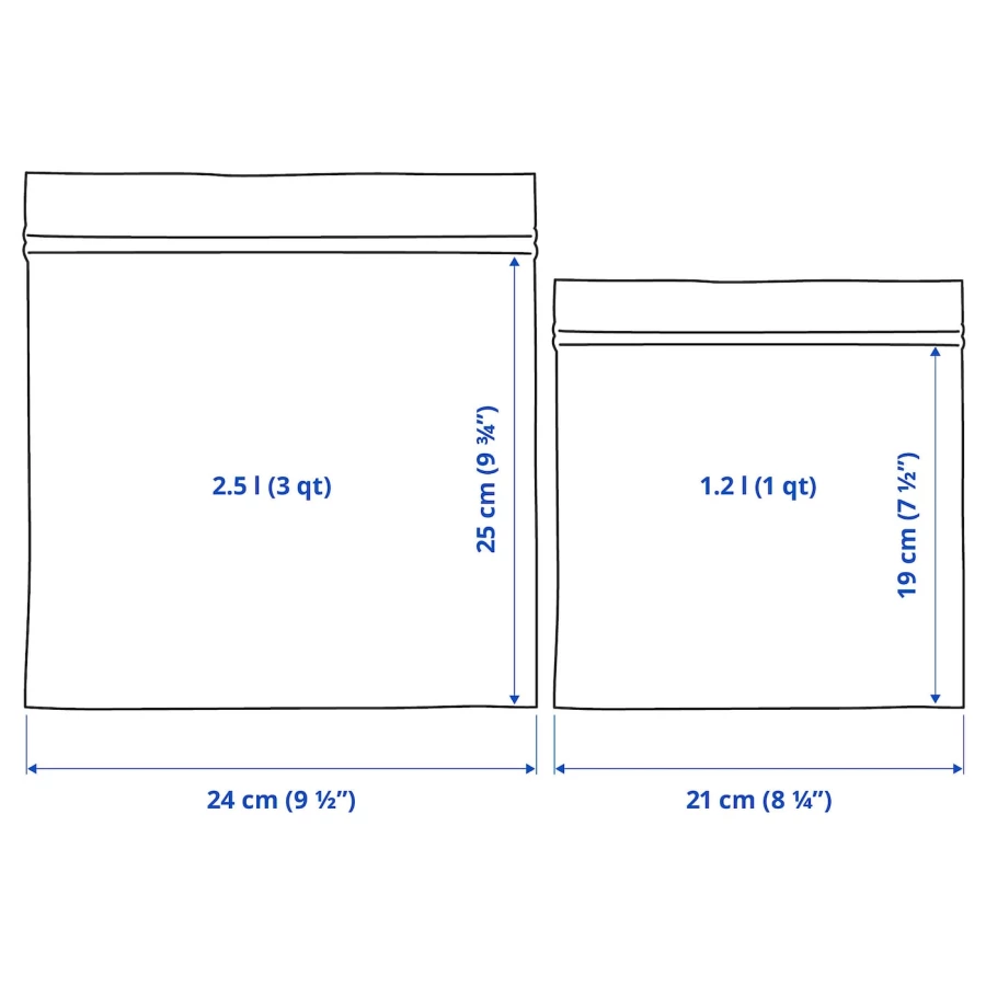 Пакет для продуктов, 50 шт. - IKEA ISTAD, 2.5 л/1.2 л, розовый, ИСТАД ИКЕА (изображение №9)