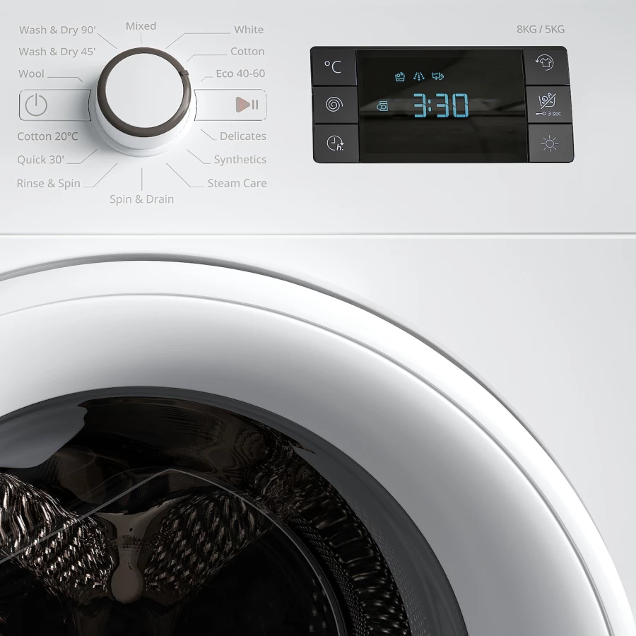 Встраиваемая стиральная машина/сушилка - UDDARP IKEA/ УДДАРП ИКЕА,  85х60 см, белый (изображение №4)